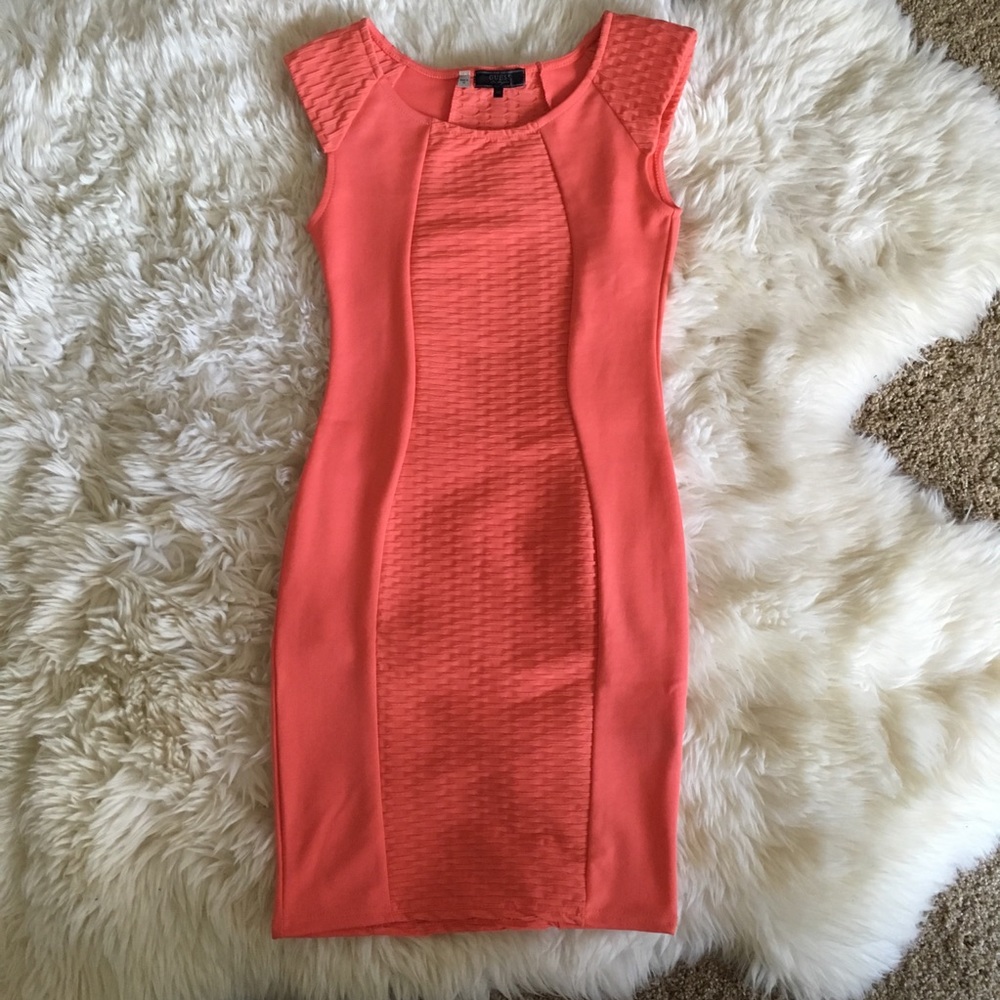 Coral Bodycon Guess Dress Size XS